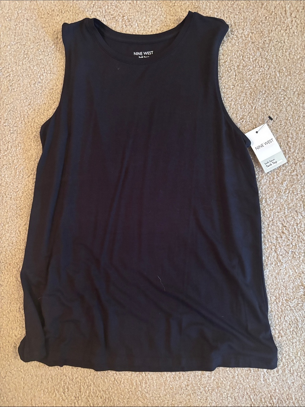 Nine West Black Sleeveless Crew Neck Tank